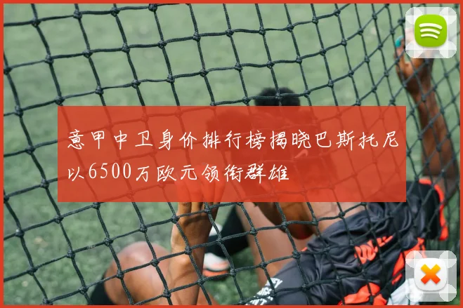 意甲中卫身价排行榜揭晓巴斯托尼以6500万欧元领衔群雄
